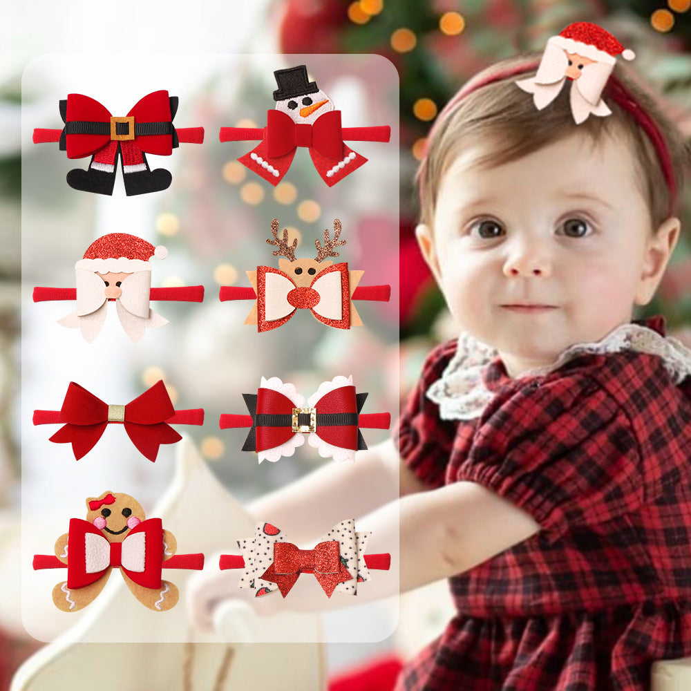 （Pre Order）Baby Girls Christmas Elastic Headband