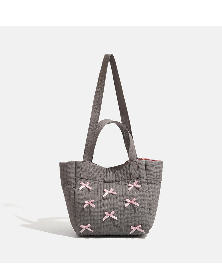 （Pre Order）Mommy and Me Pink Bow Canvas Tote Bag