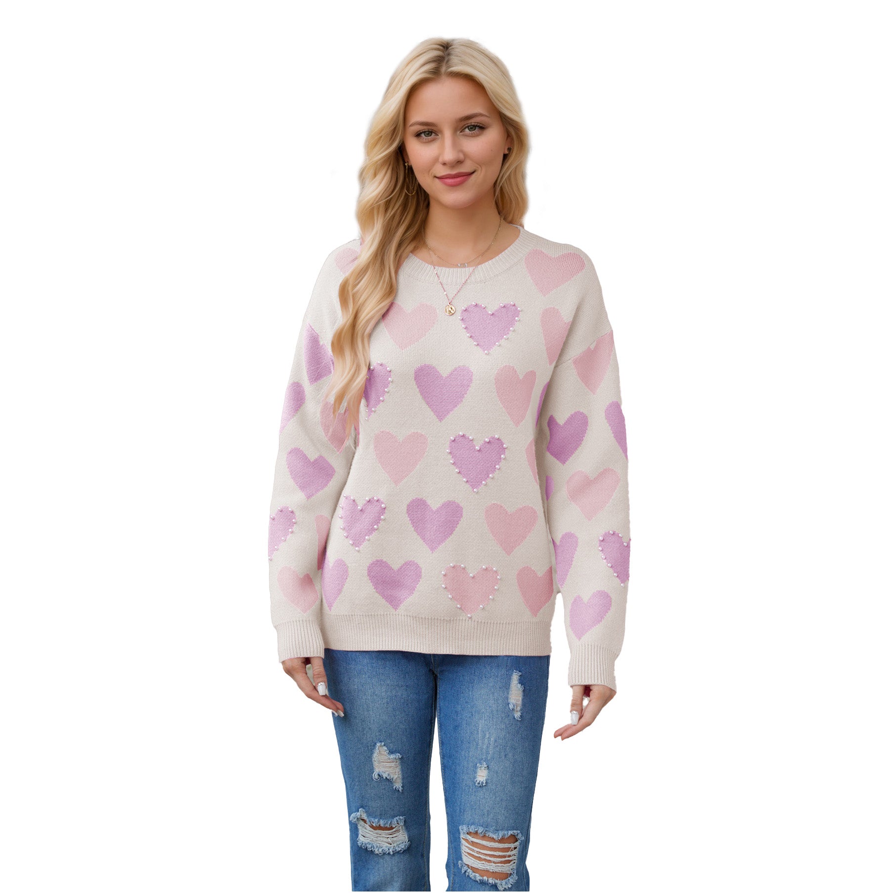 （Pre Order）Adults Valentine's Day Love Knit Crew Neck Sweater