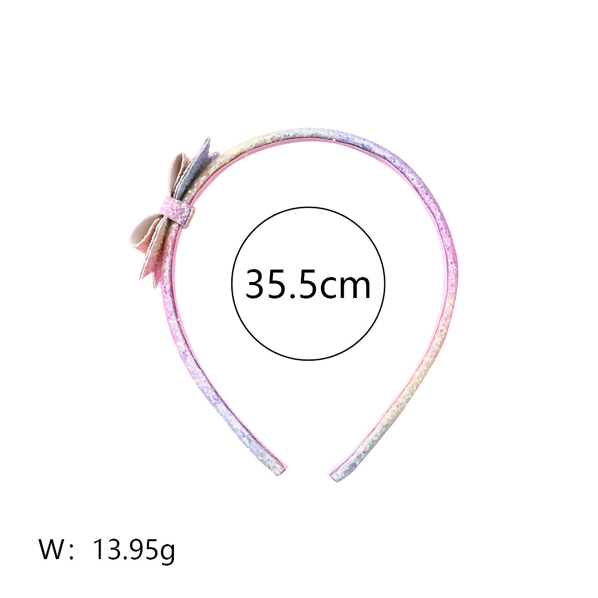 （Pre Order）Girls Gradient Rainbow Heart Bow Headband