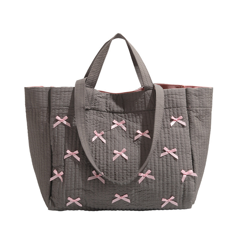 （Pre Order）Mommy and Me Pink Bow Canvas Tote Bag