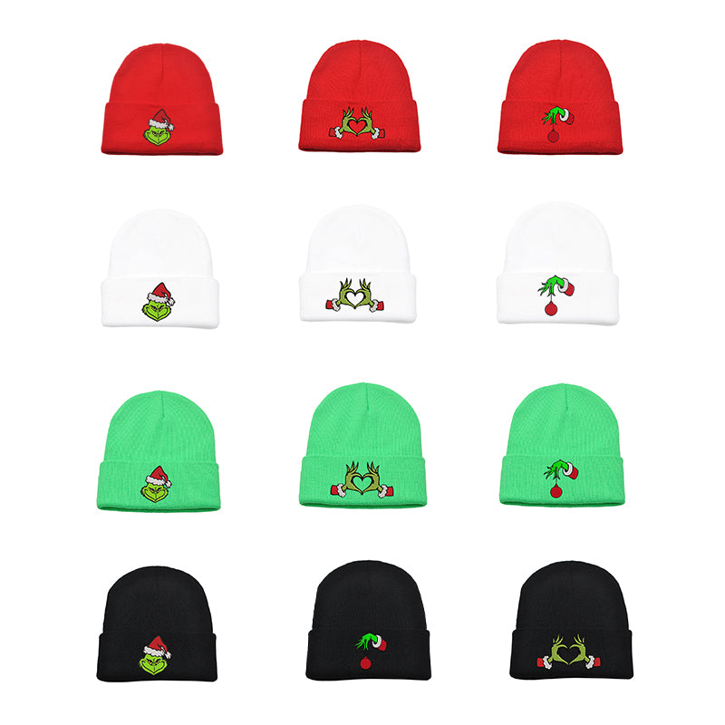 （Pre Order）Adults Christmas Embroidered Knitted Hat