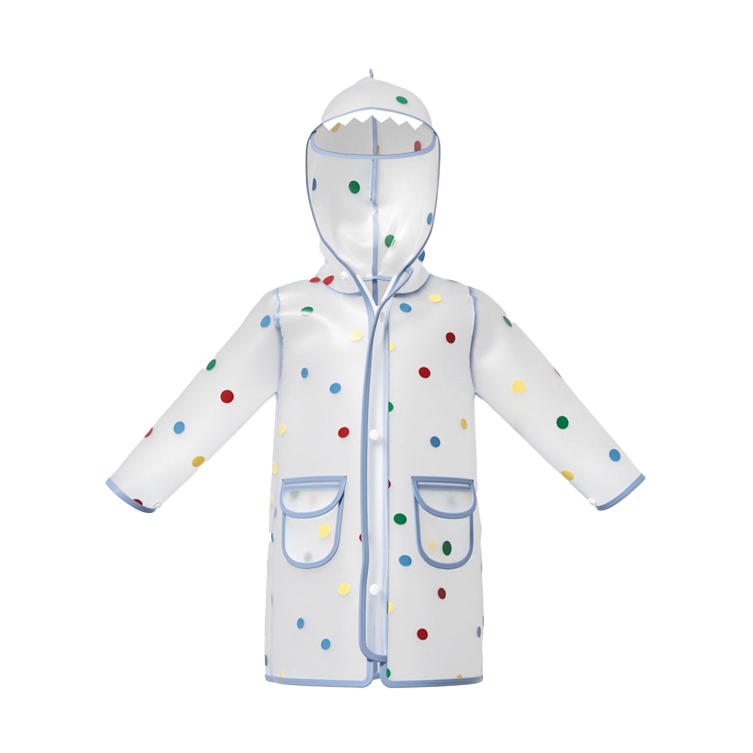 （Pre Order）Clear Shark Color Polka Dot Raincoat for Kids