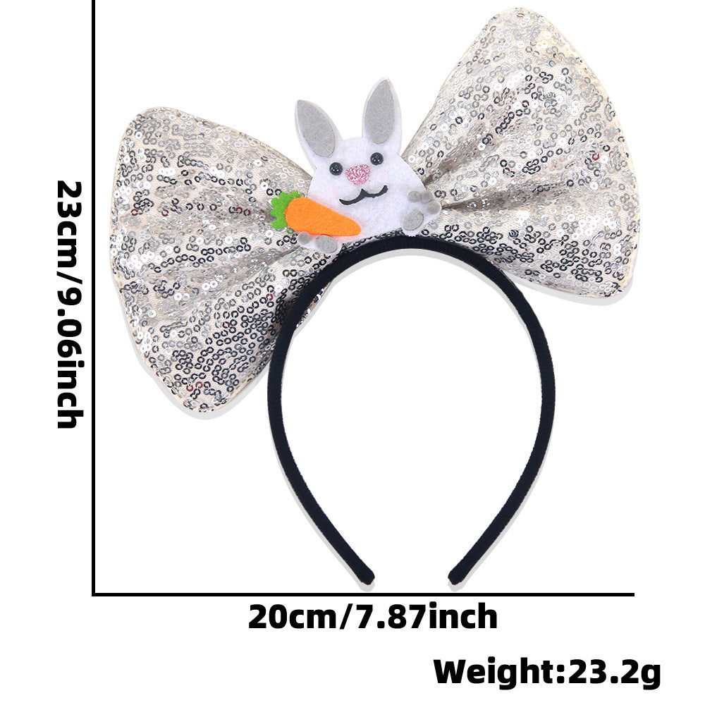 （Pre Order）Girls Easter Cartoon Sequin Bow Headband