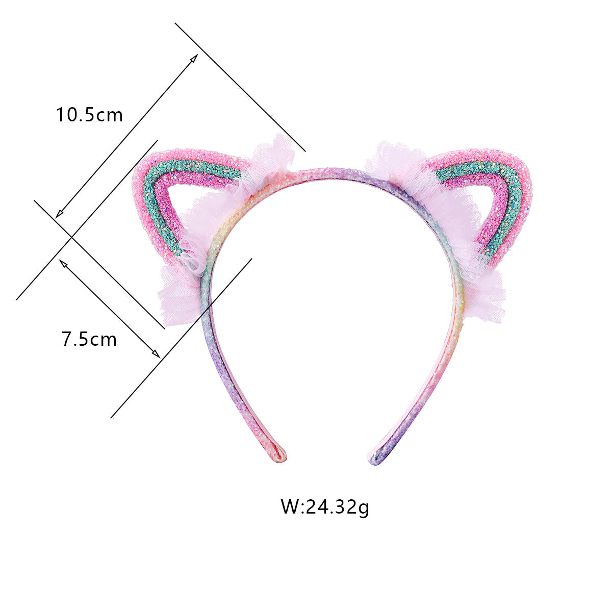 （Pre Order）Girls Rainbow Kitty Mermaid Headband