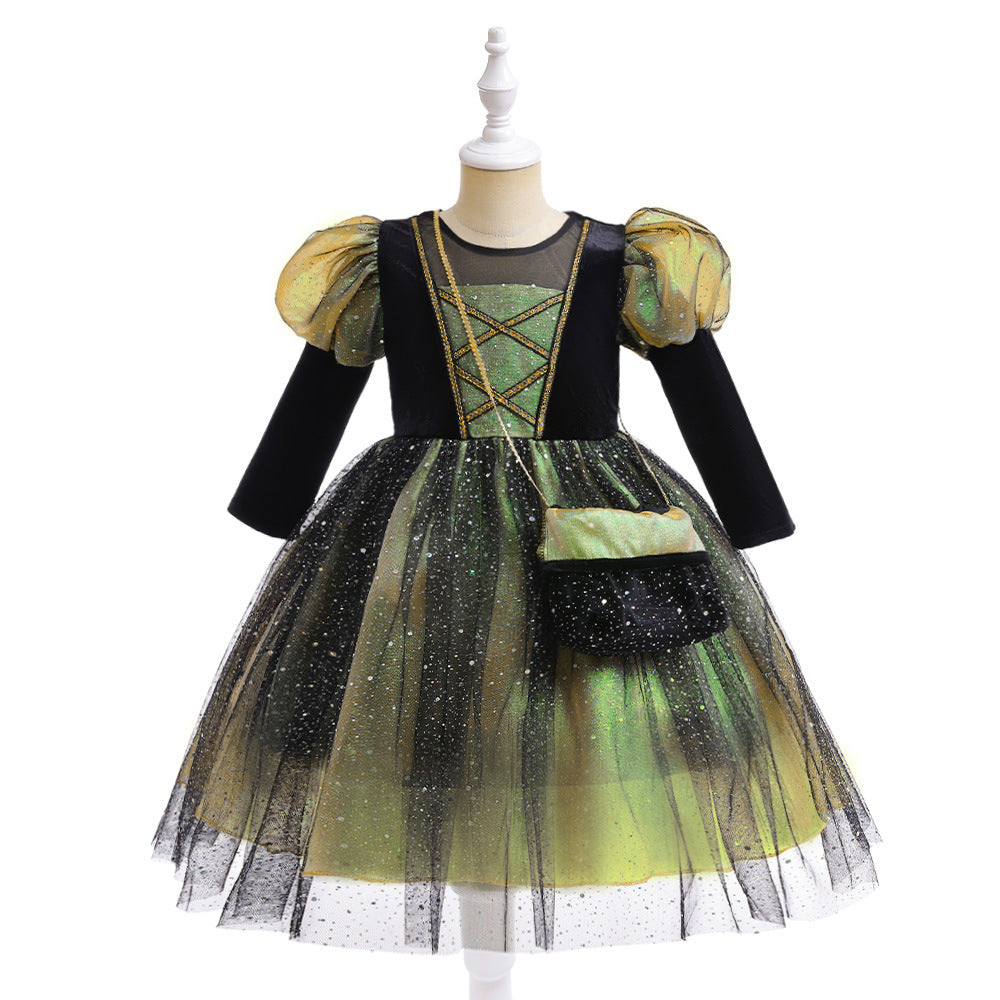 （Pre Order）Girls Halloween Costumes Tulle Dress With Bag