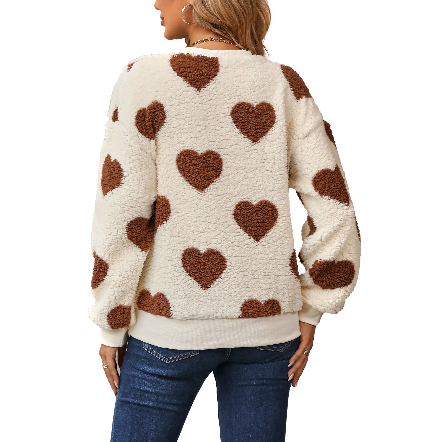 （Pre Order）Adults Valentine's Day Fluffy Love Print Sweatshirt