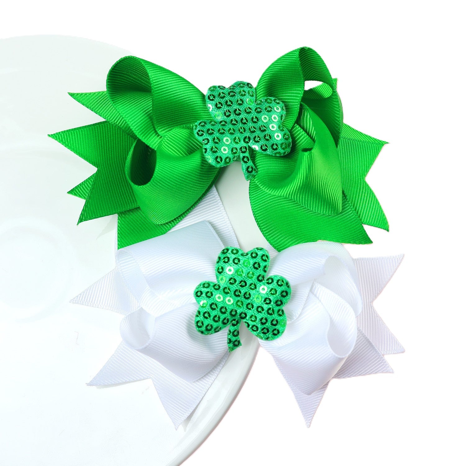 （Pre Order）Girls St.Patrick's Day Shamrock Bow Hair Clip