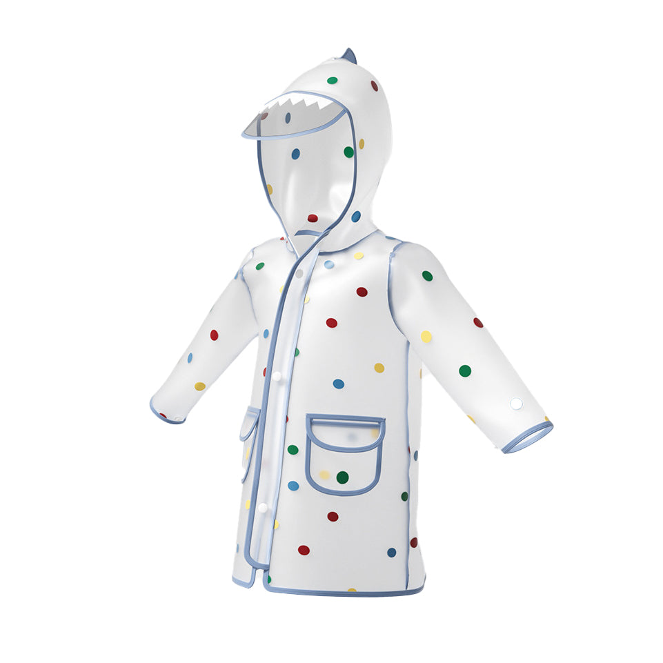 （Pre Order）Clear Shark Color Polka Dot Raincoat for Kids