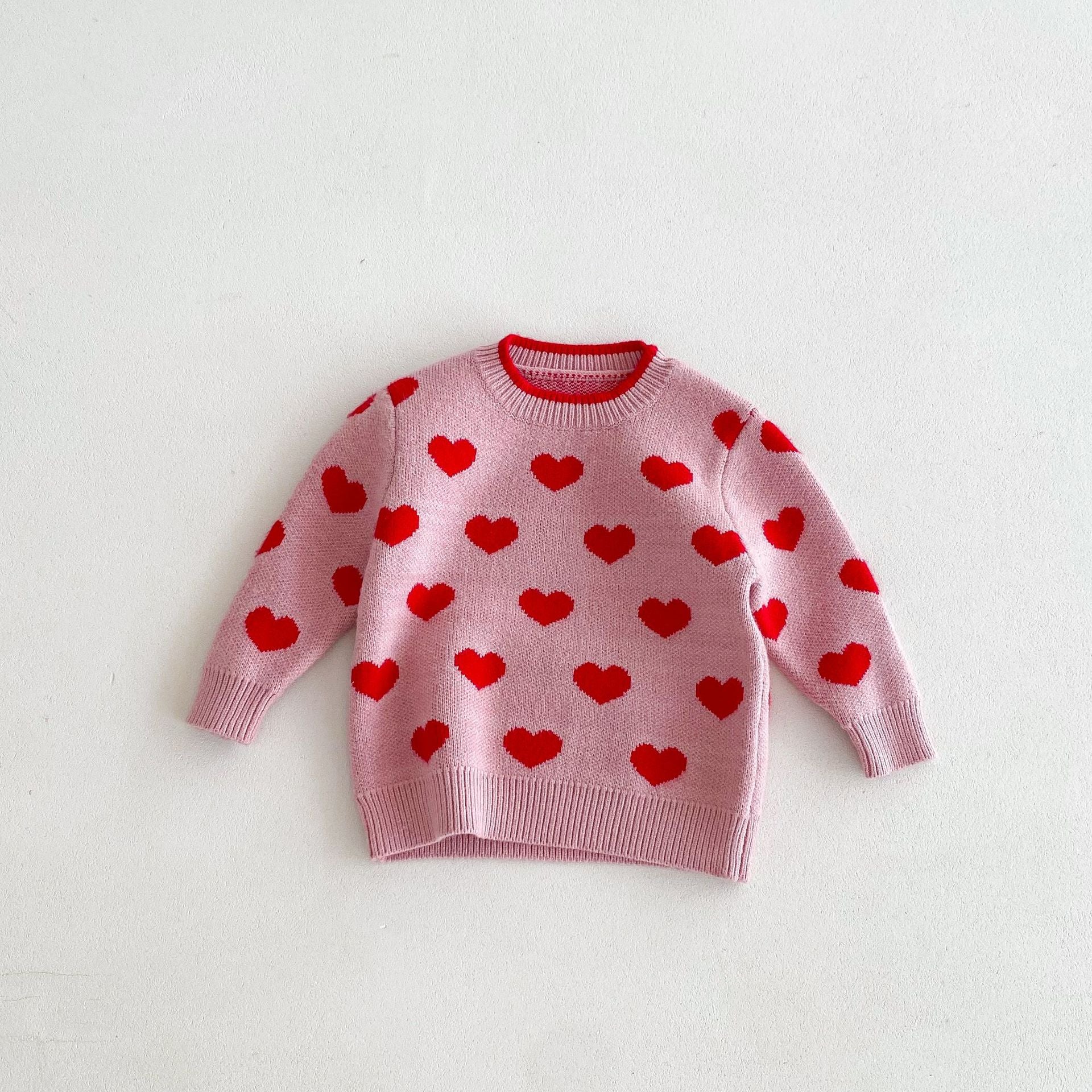 （Pre Order）Girls Valentine's Day Love Jacquard Sweater