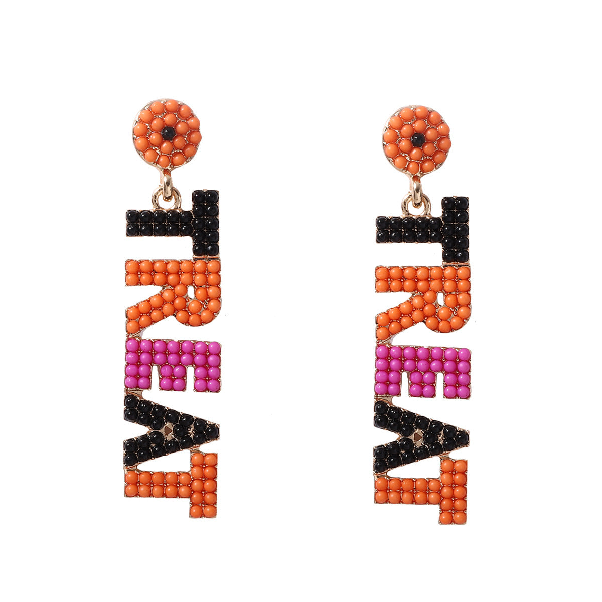 （Pre Order）Halloween TRICK TREAT Color-coded Letter Earring