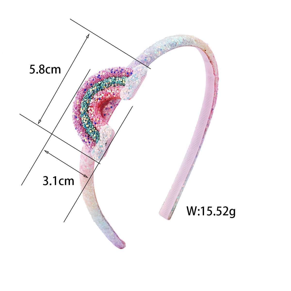 （Pre Order）Girls Gradient Rainbow Heart Bow Headband