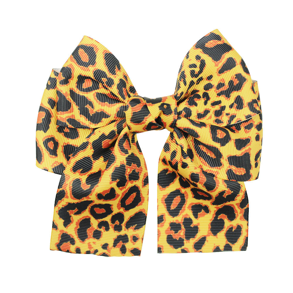 （Pre Order）Girls Leopard Print Bow Hair Clip