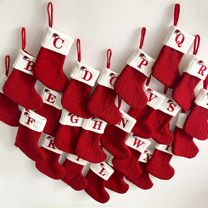 （Pre Order）Red Letter Wool Christmas Stocking Pendant