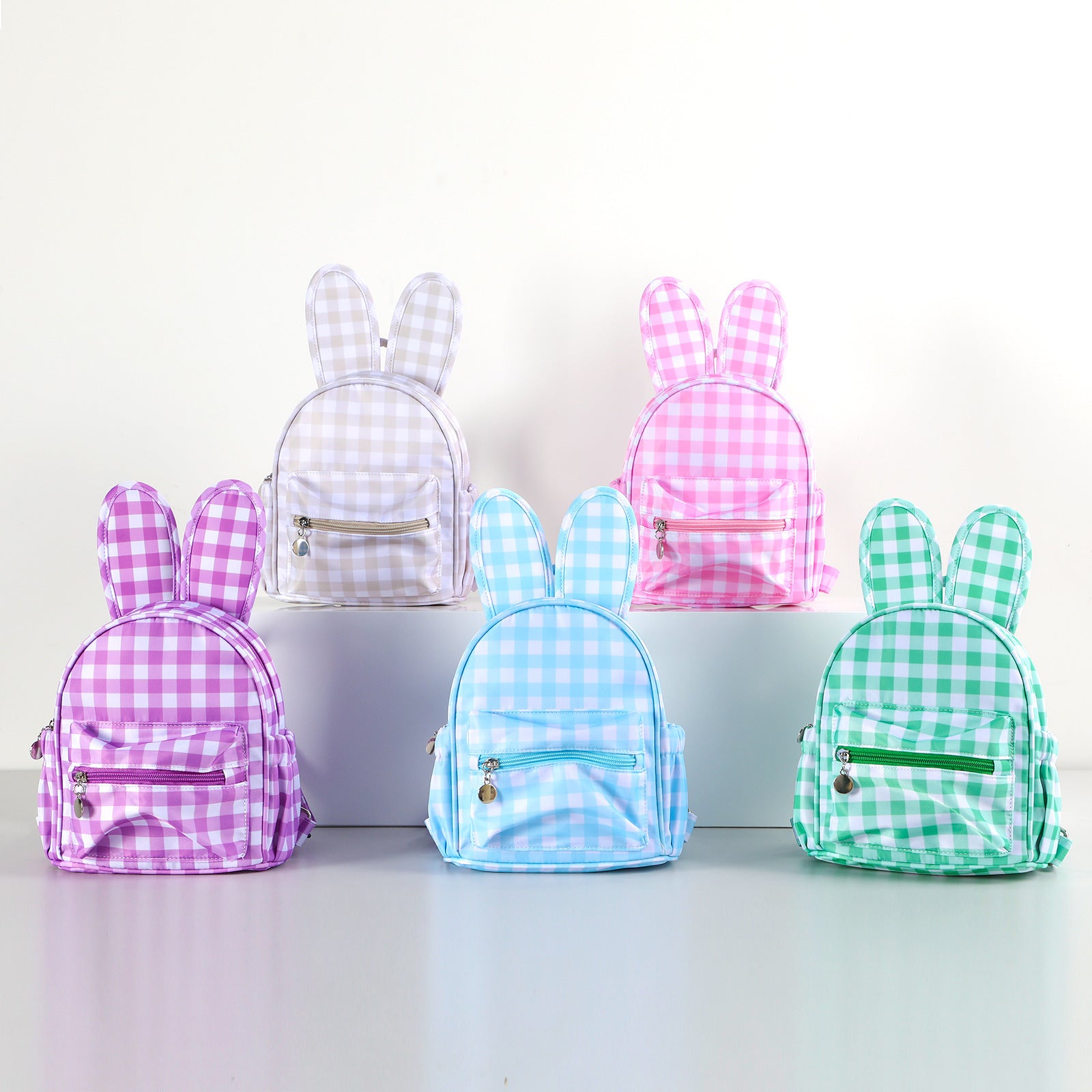 （Pre Order）Kids Easter Bunny Plaid Backpack