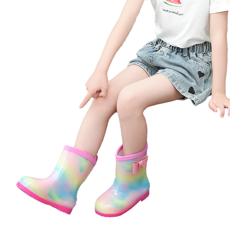 （Pre Order）Girls Stylish Rainbow Rain Boots