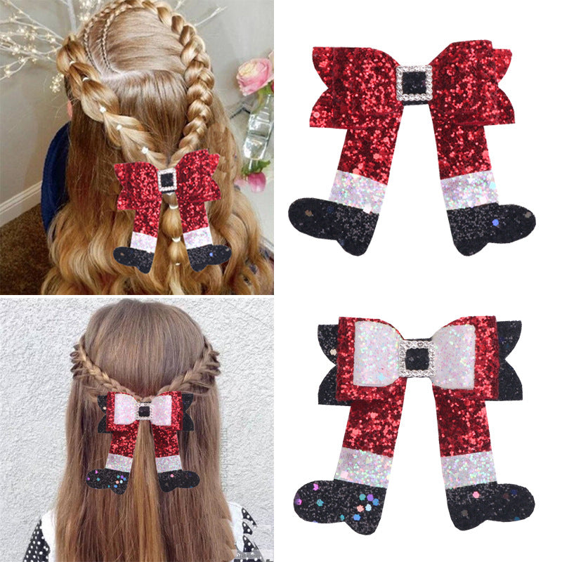 （Pre Order）Girls Christmas Bow Hair Clip