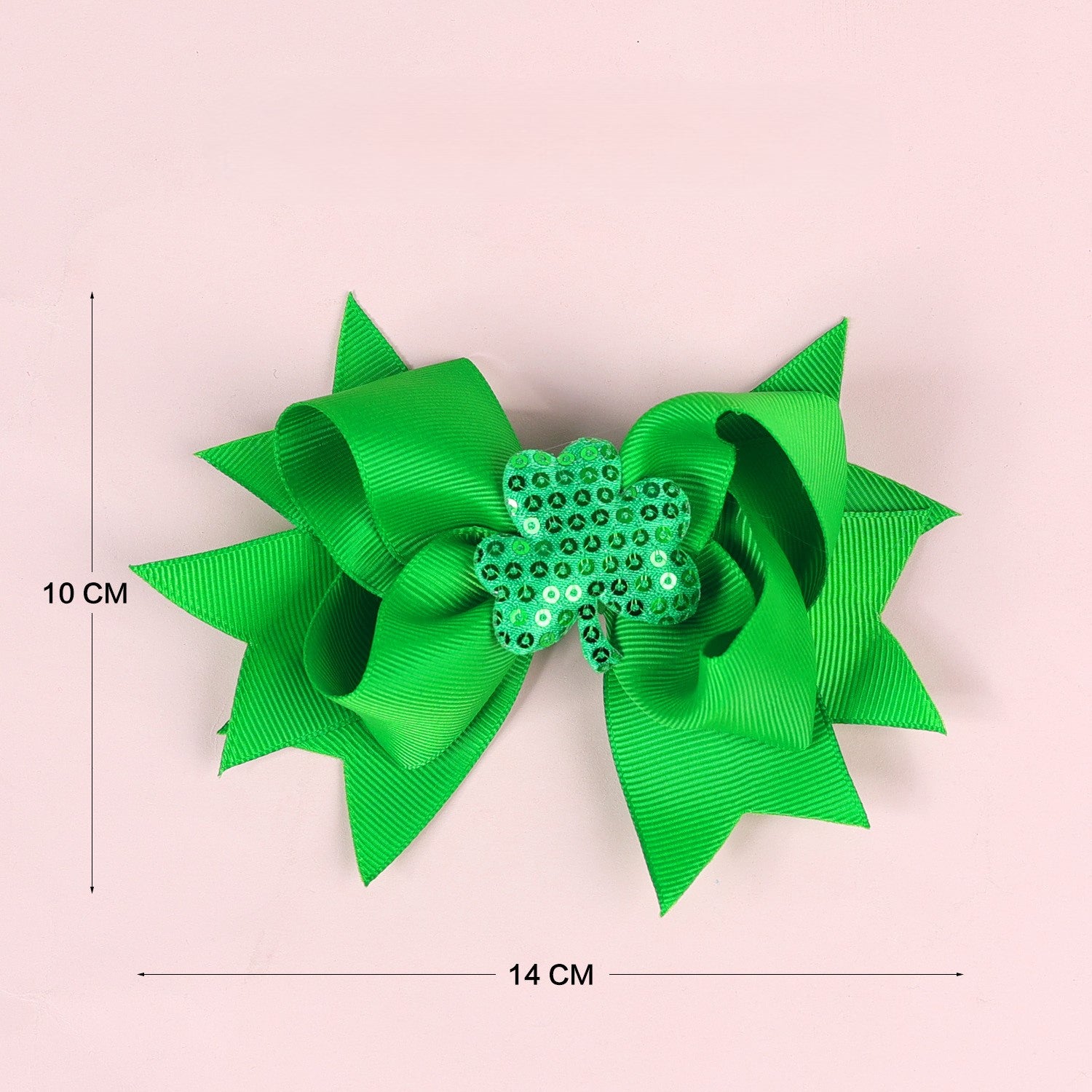 （Pre Order）Girls St.Patrick's Day Shamrock Bow Hair Clip