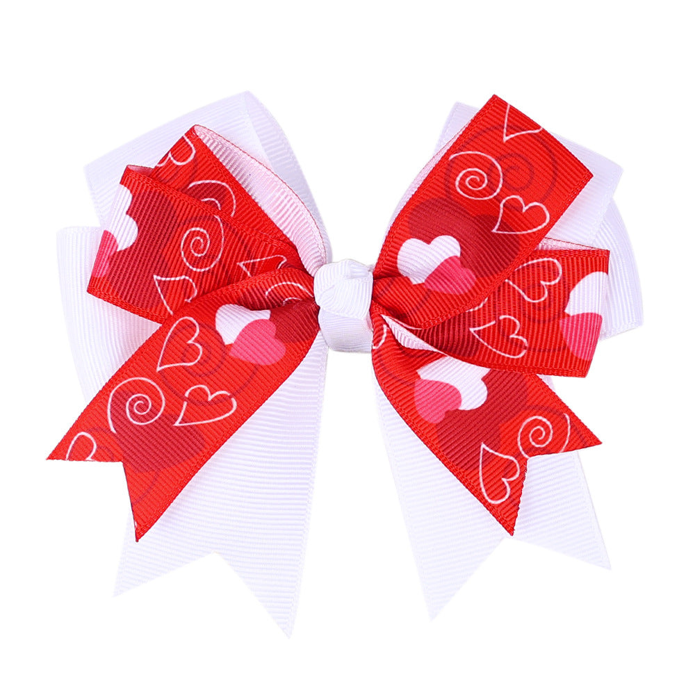 （Pre Order）Girls Valentine's Day Bow Hair Clip