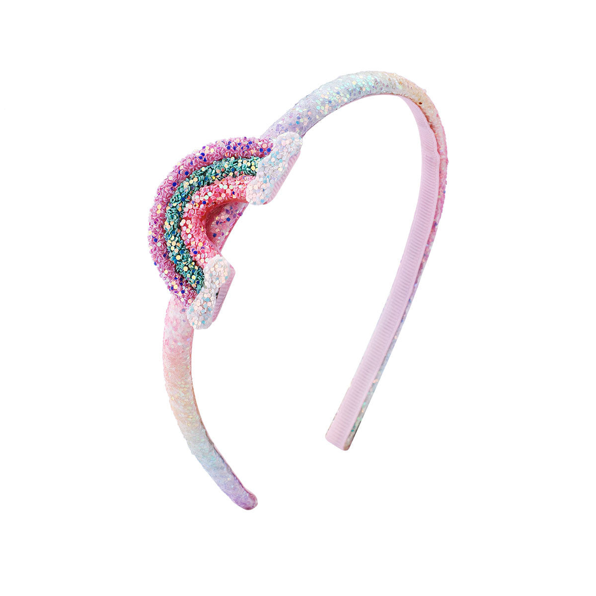 （Pre Order）Girls Gradient Rainbow Heart Bow Headband