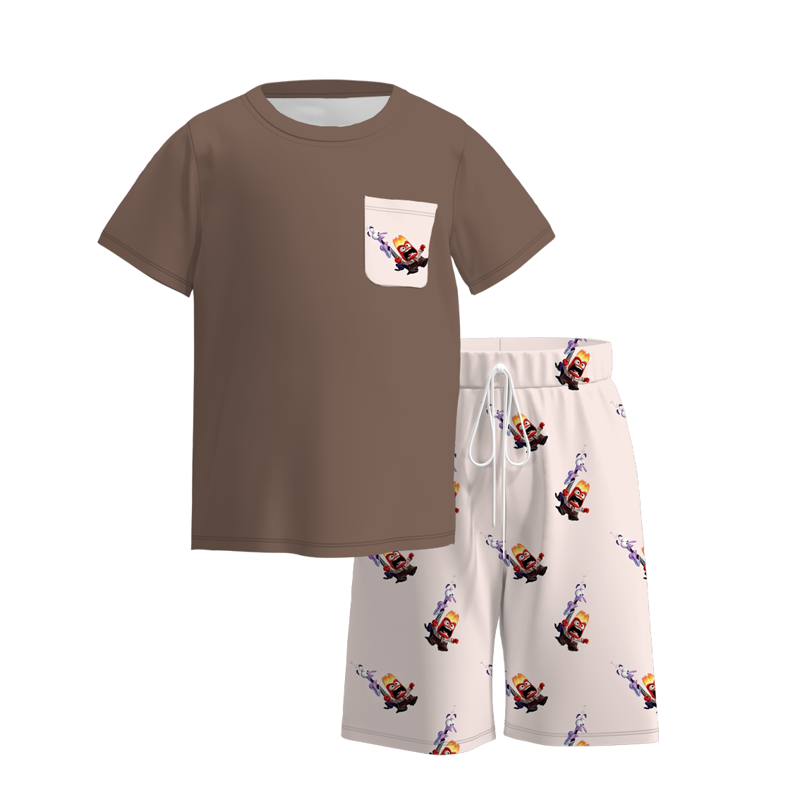 （Pre Order）Boys Summer Cartoon Print Short Set