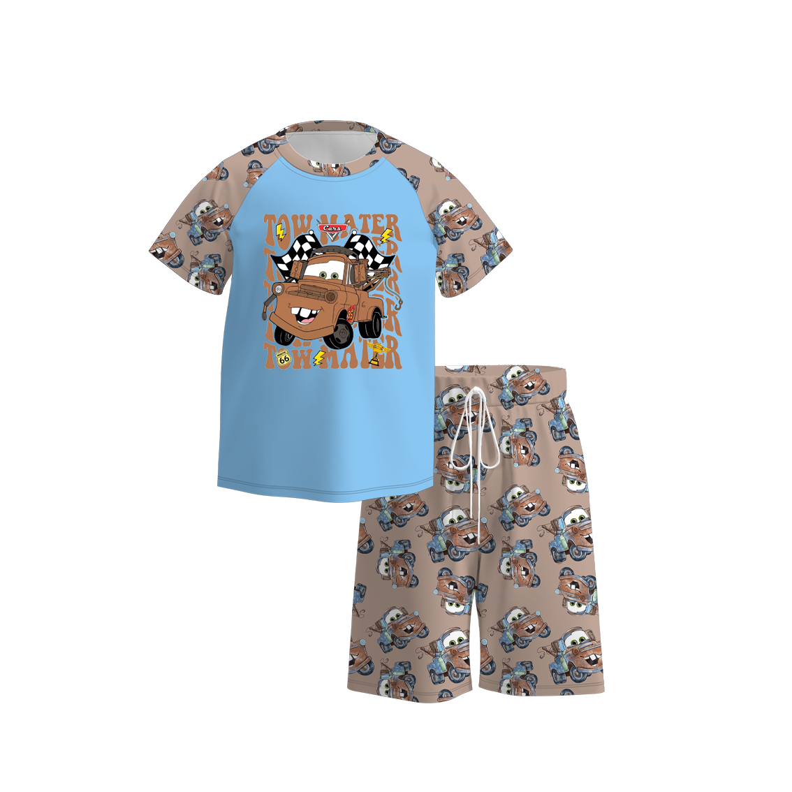 （Pre Order）Boys Summer Cars Pixar Print Short Set