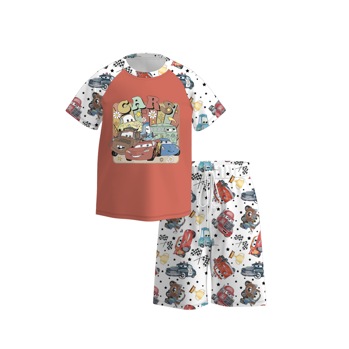 （Pre Order）Boys Summer Cars Pixar Print Short Set