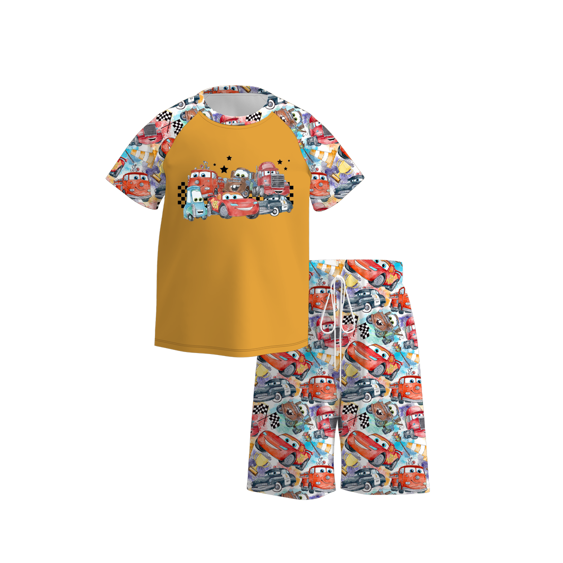 （Pre Order）Boys Summer Cars Pixar Print Short Set