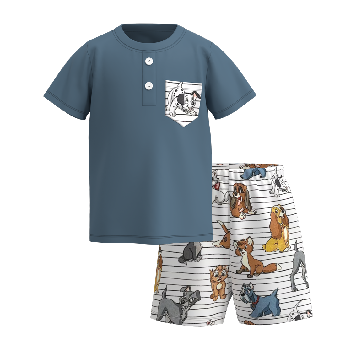 （Pre Order）Patriotic Boys Summer Pocket Print Short Set