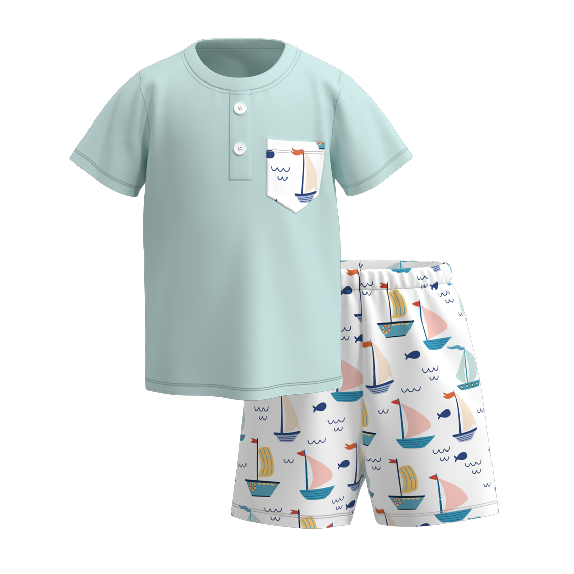 （Pre Order）Patriotic Boys Summer Pocket Print Short Set