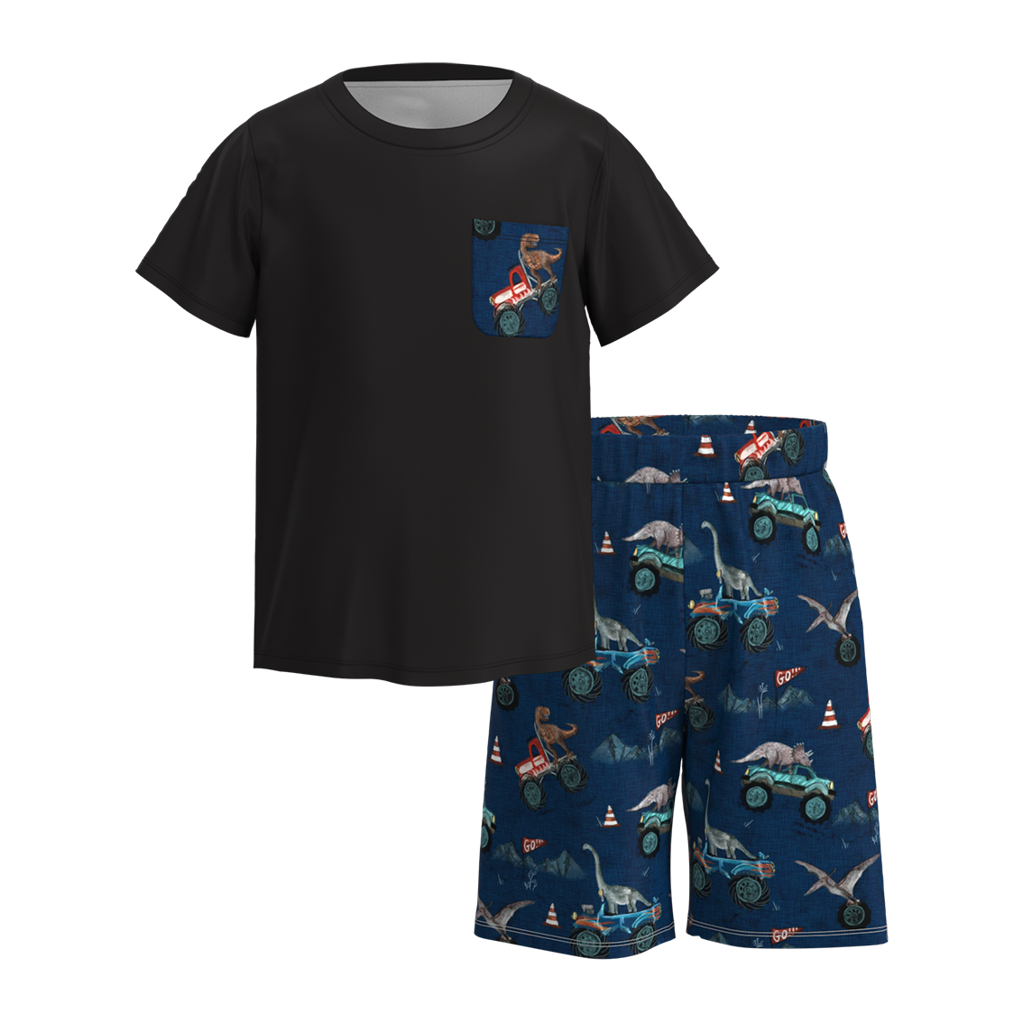 （Pre Order）Boys Summer Dinosaurs Print Short Set