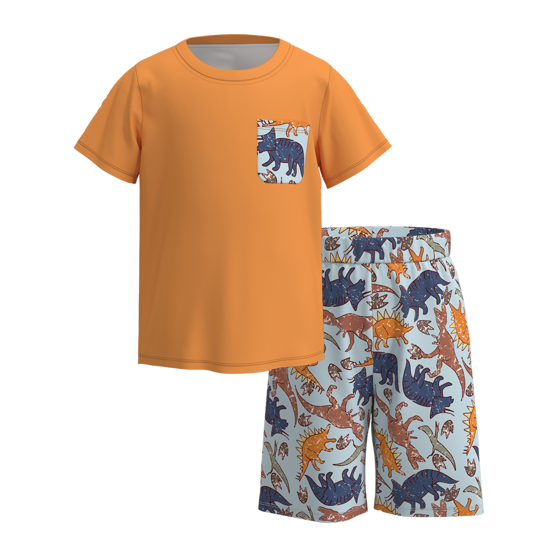 （Pre Order）Boys Summer Dinosaurs Print Short Set