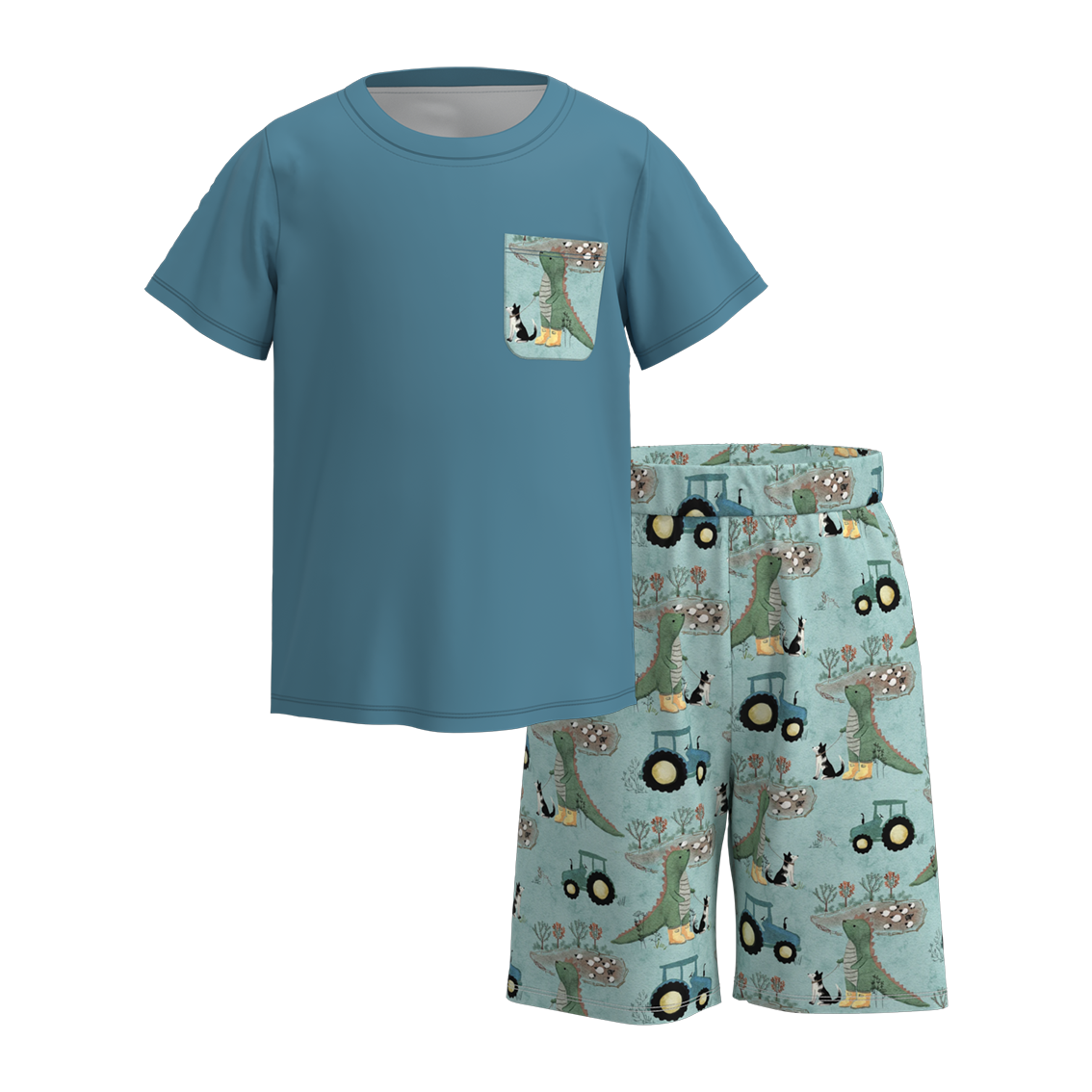 （Pre Order）Boys Summer Dinosaurs Print Short Set