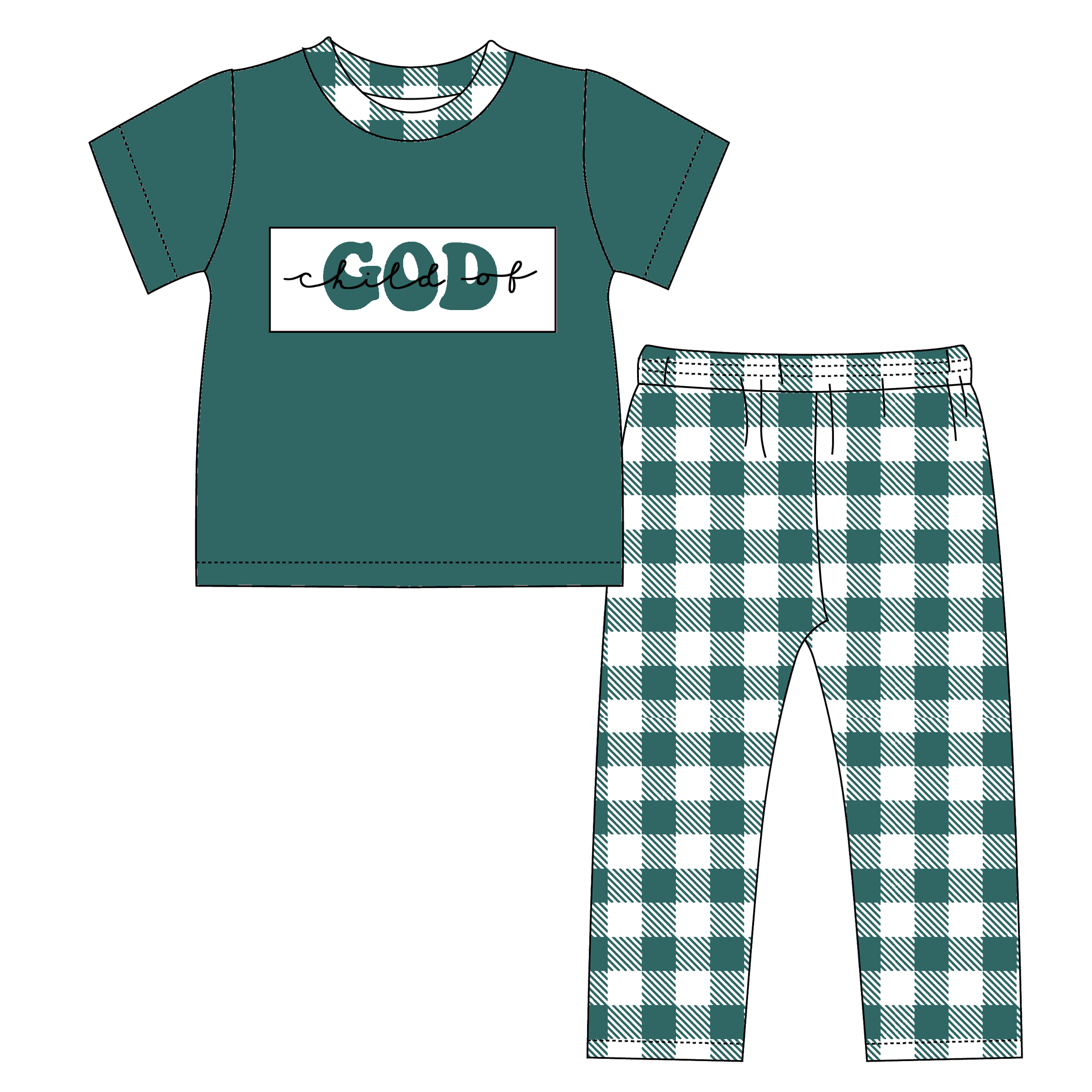 (Pre Order)Boys Child Of God Embroided Pants Set