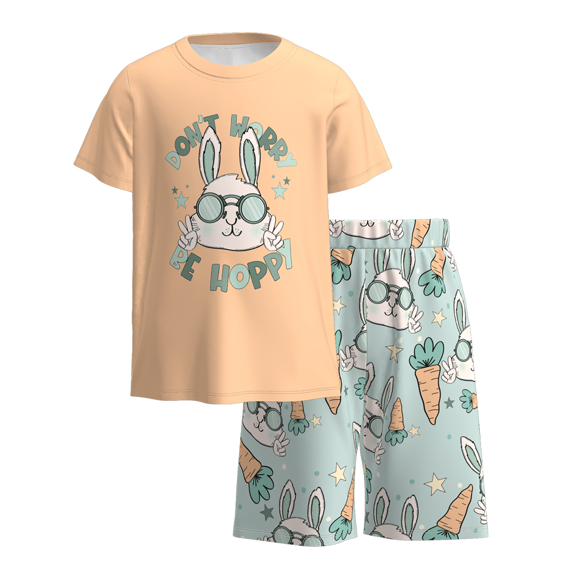 （Pre Order）Boys Easter Bunny Print Shorts Set