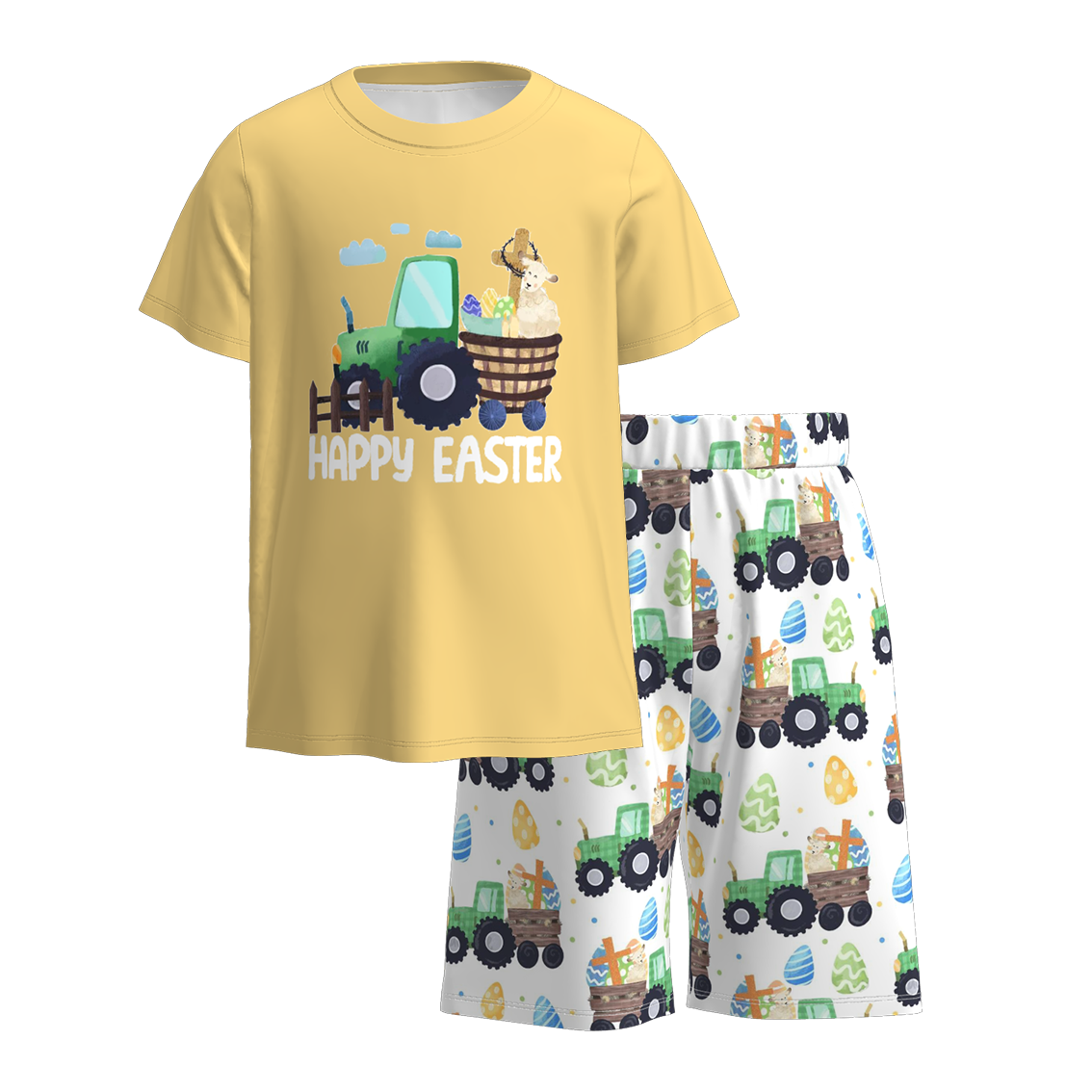 （Pre Order）Boys Easter Bunny Print Shorts Set