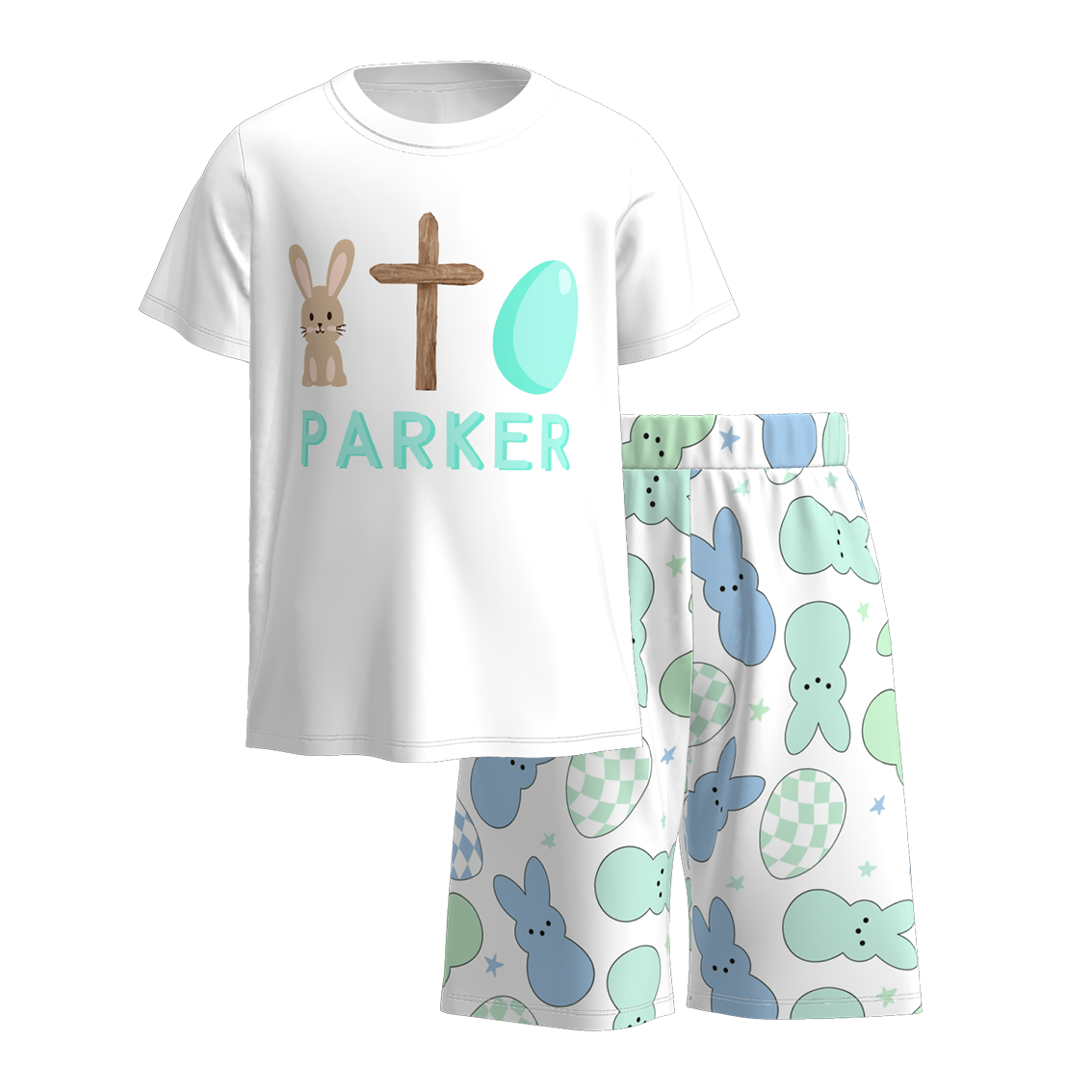 （Pre Order）Boys Easter Bunny Print Shorts Set