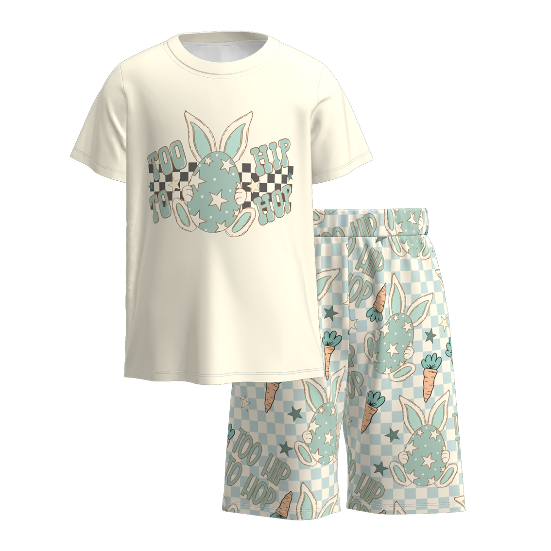 （Pre Order）Boys Easter Bunny Print Shorts Set