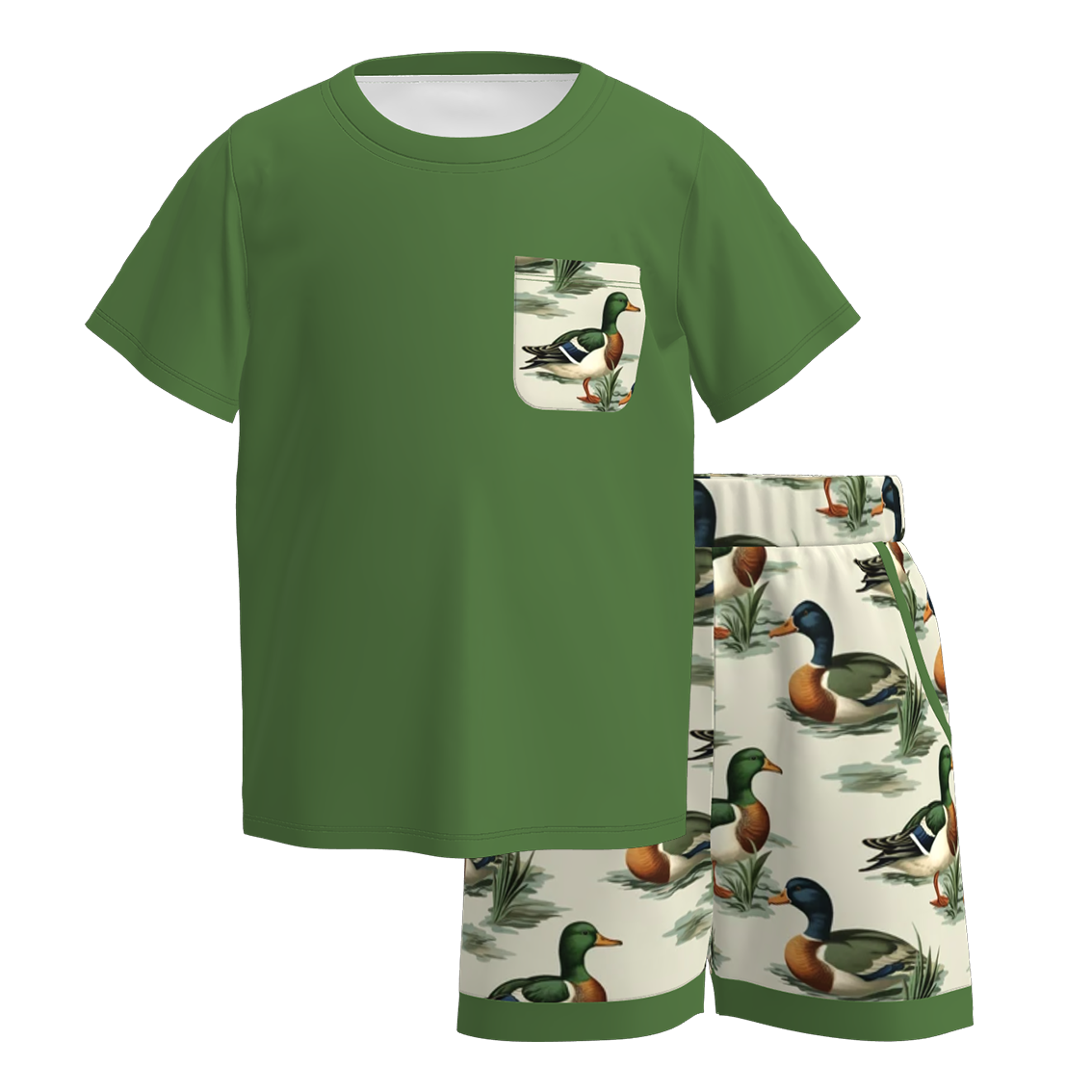 （Pre Order）Boys Spring and Summer Wild Duck Print Shorts Set