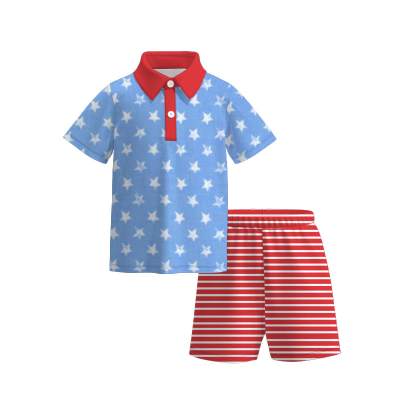 （Pre Order）Sibling Patriotic Print Dress,Romper and Set