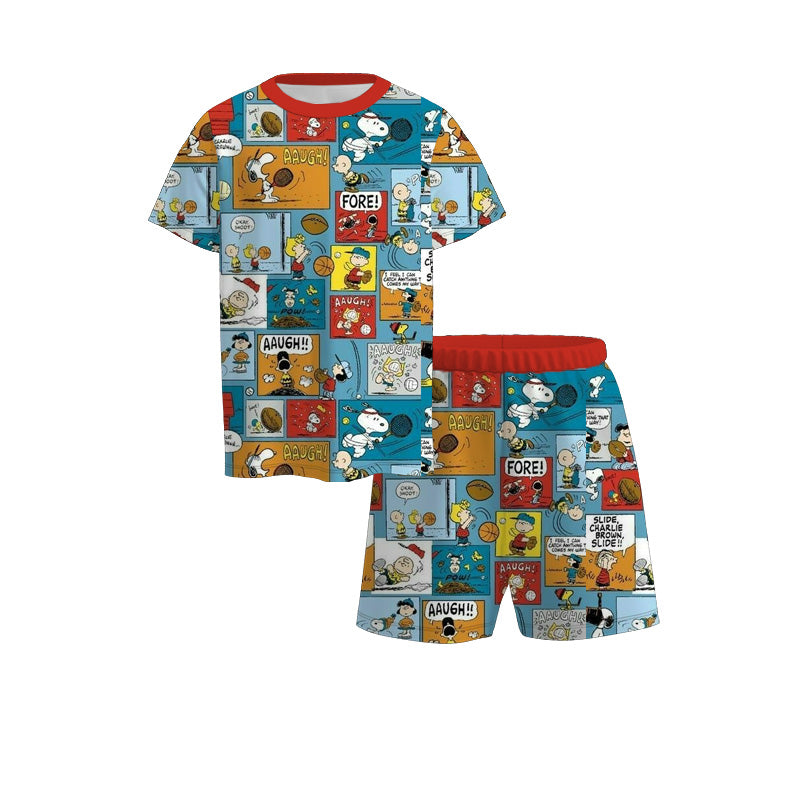 （Pre Order）Boys Spring and Summer Cartoon Print Pajamas