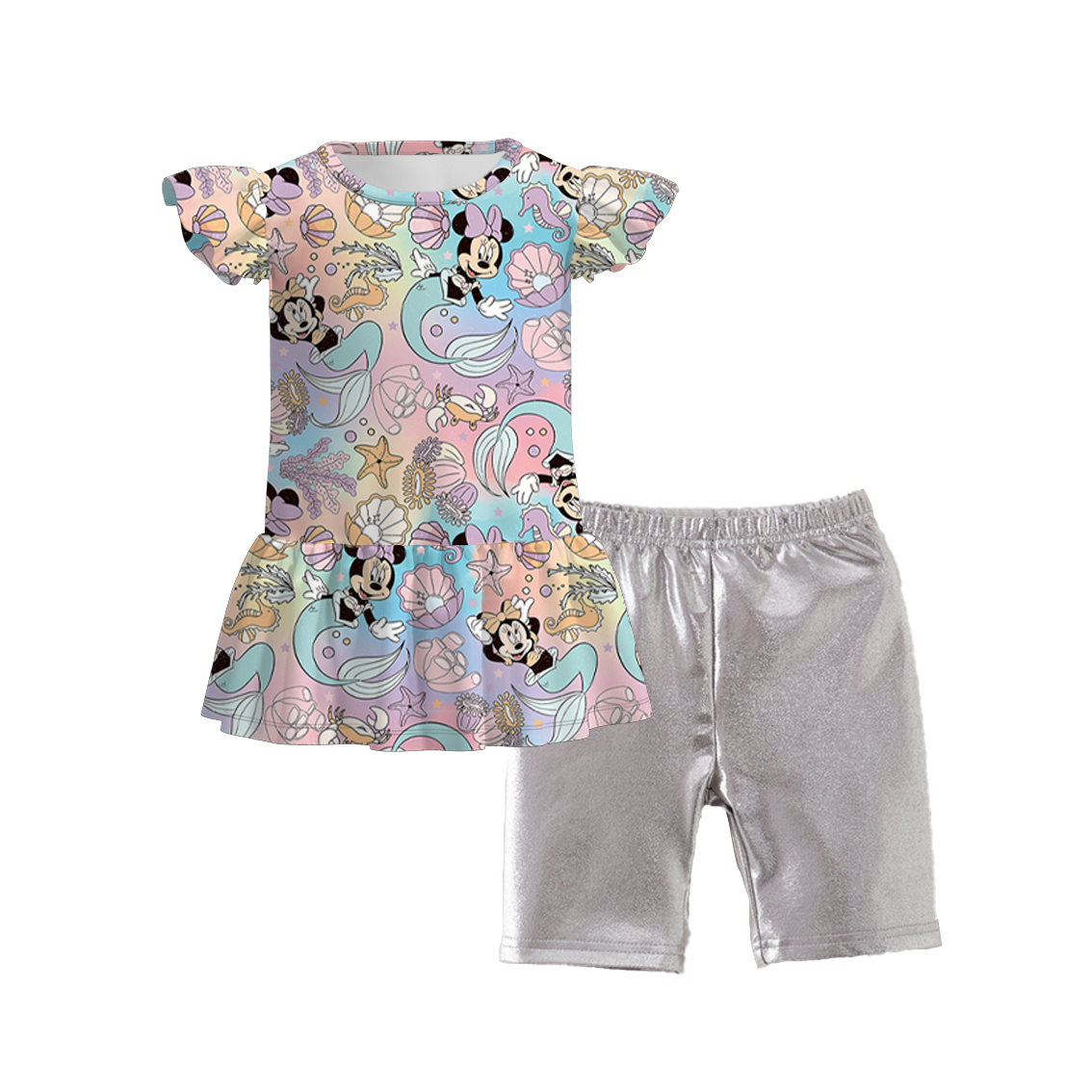 (Pre Order)Bamboo Summer Girls' Cartoon Outfits