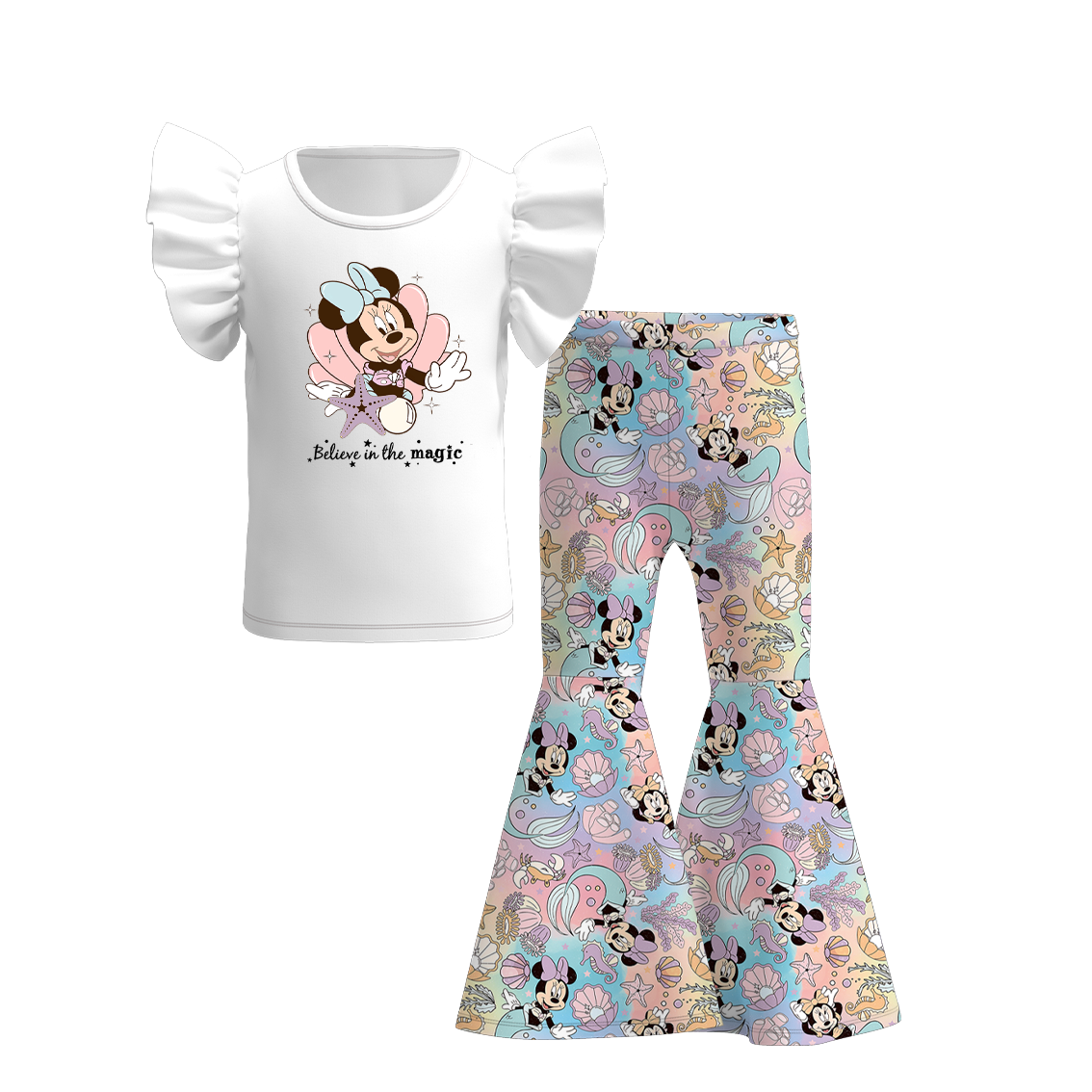 (Pre Order)Bamboo Summer Girls' Cartoon Outfits