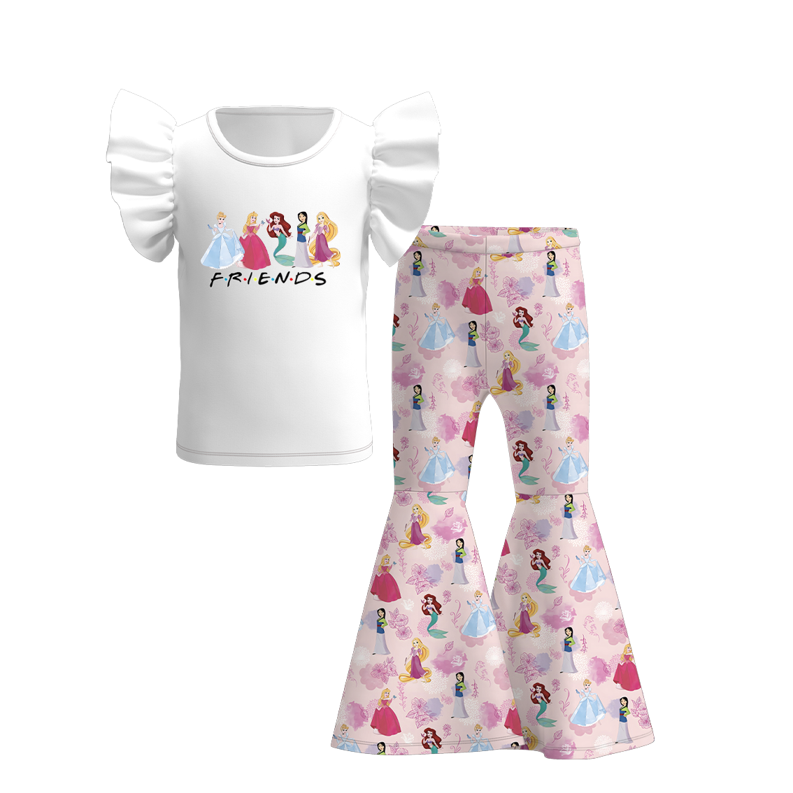 (Pre Order)Bamboo Summer Girls' Cartoon Outfits