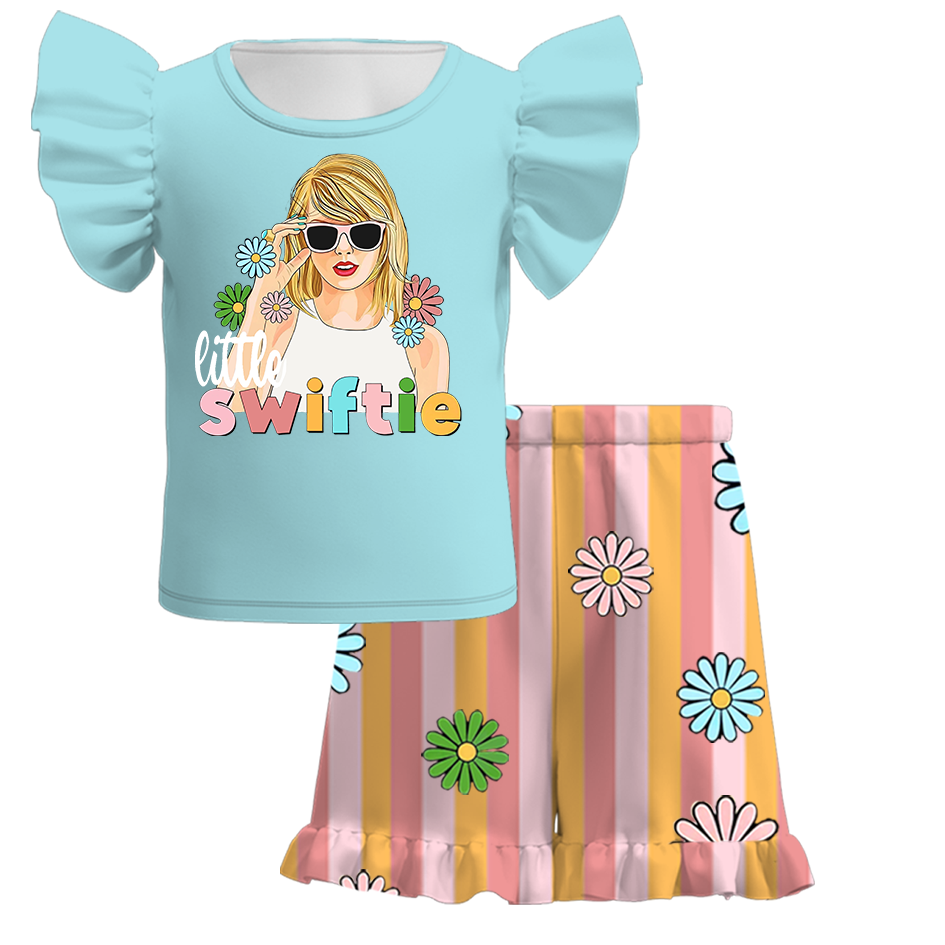 （Pre Order）Girls Summer TS Print Short Set