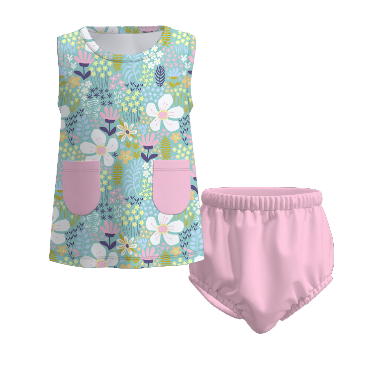 (Pre Order)Baby Girls Floral Print Shorts Set