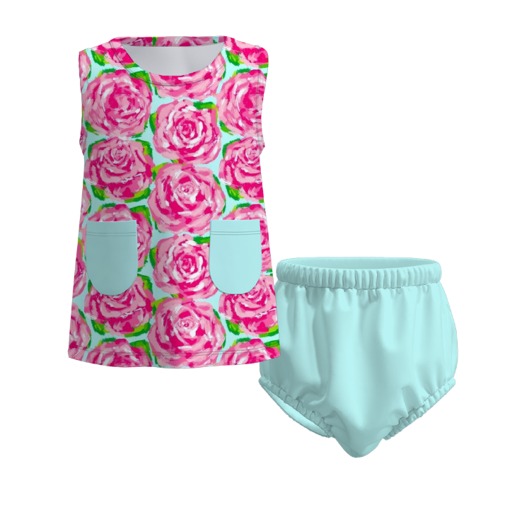 (Pre Order)Baby Girls Floral Print Shorts Set