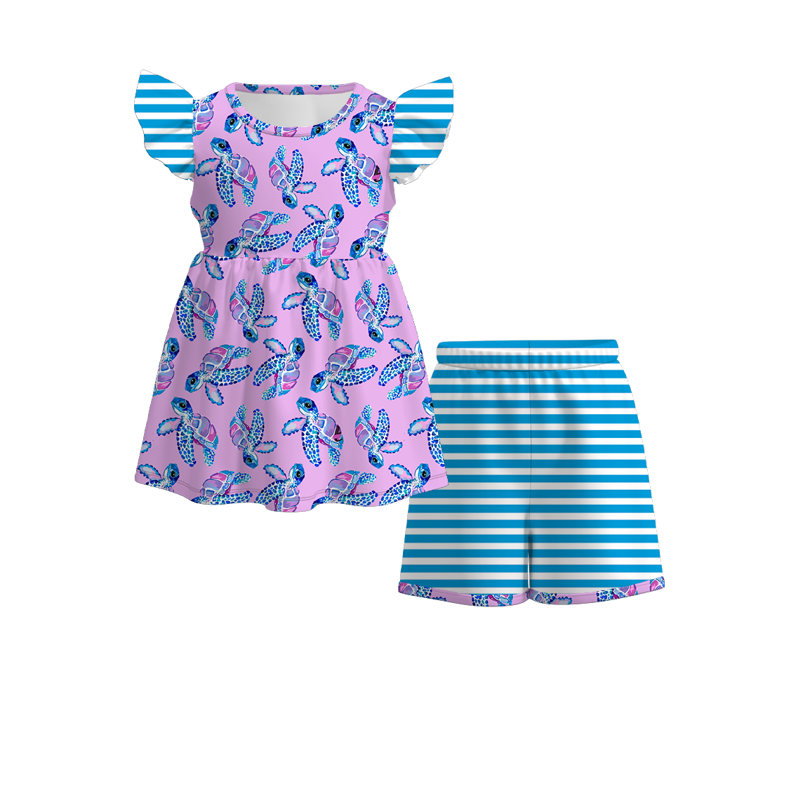 （Pre Order）Girls Summer Floral Ruffled Short Set