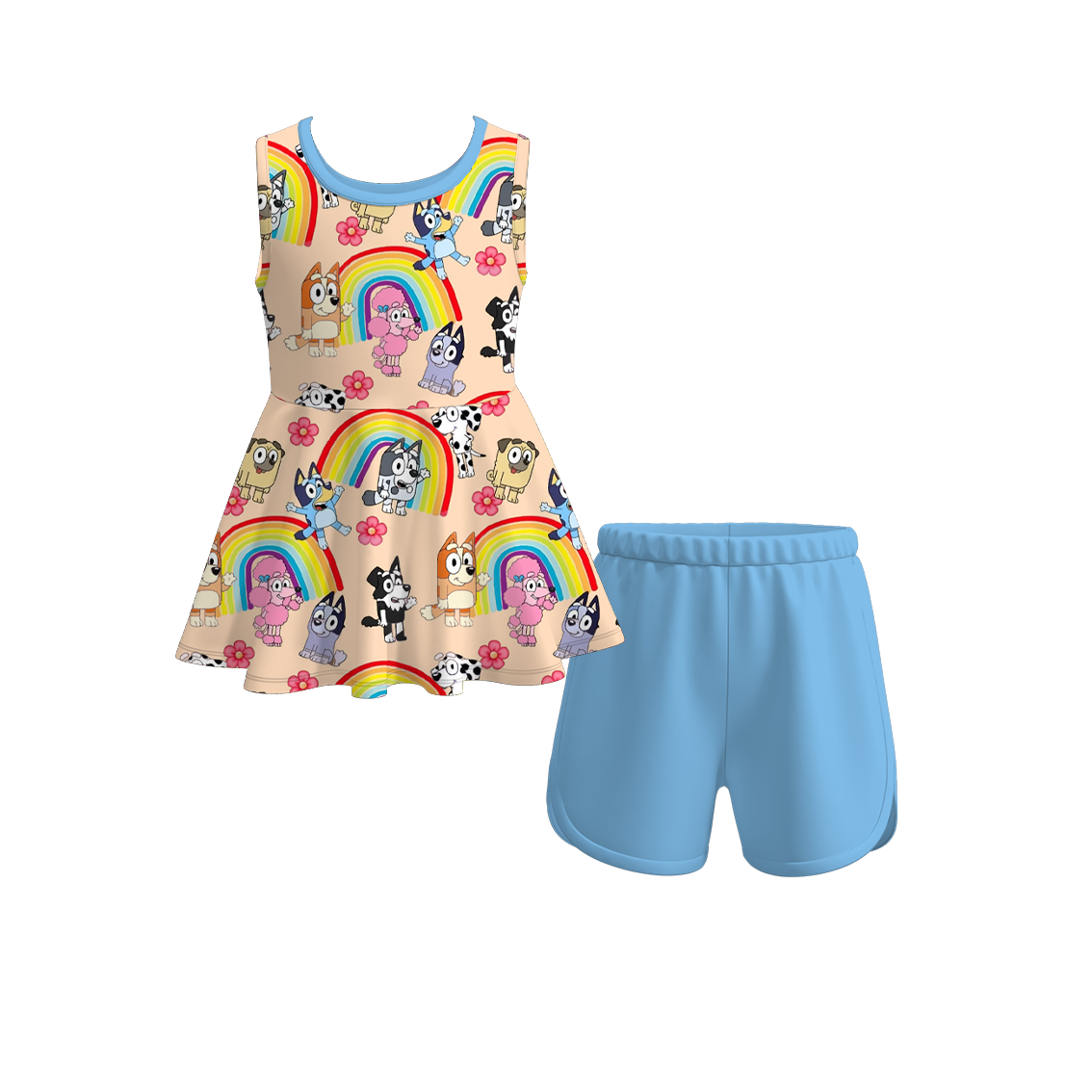 （Pre Order）Girls Character Cartoon Shorts Set