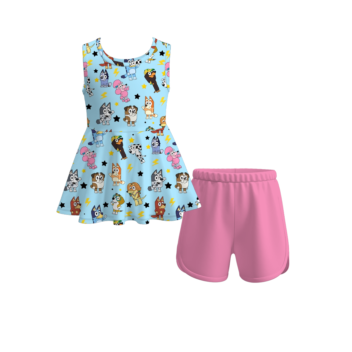 （Pre Order）Girls Character Cartoon Shorts Set